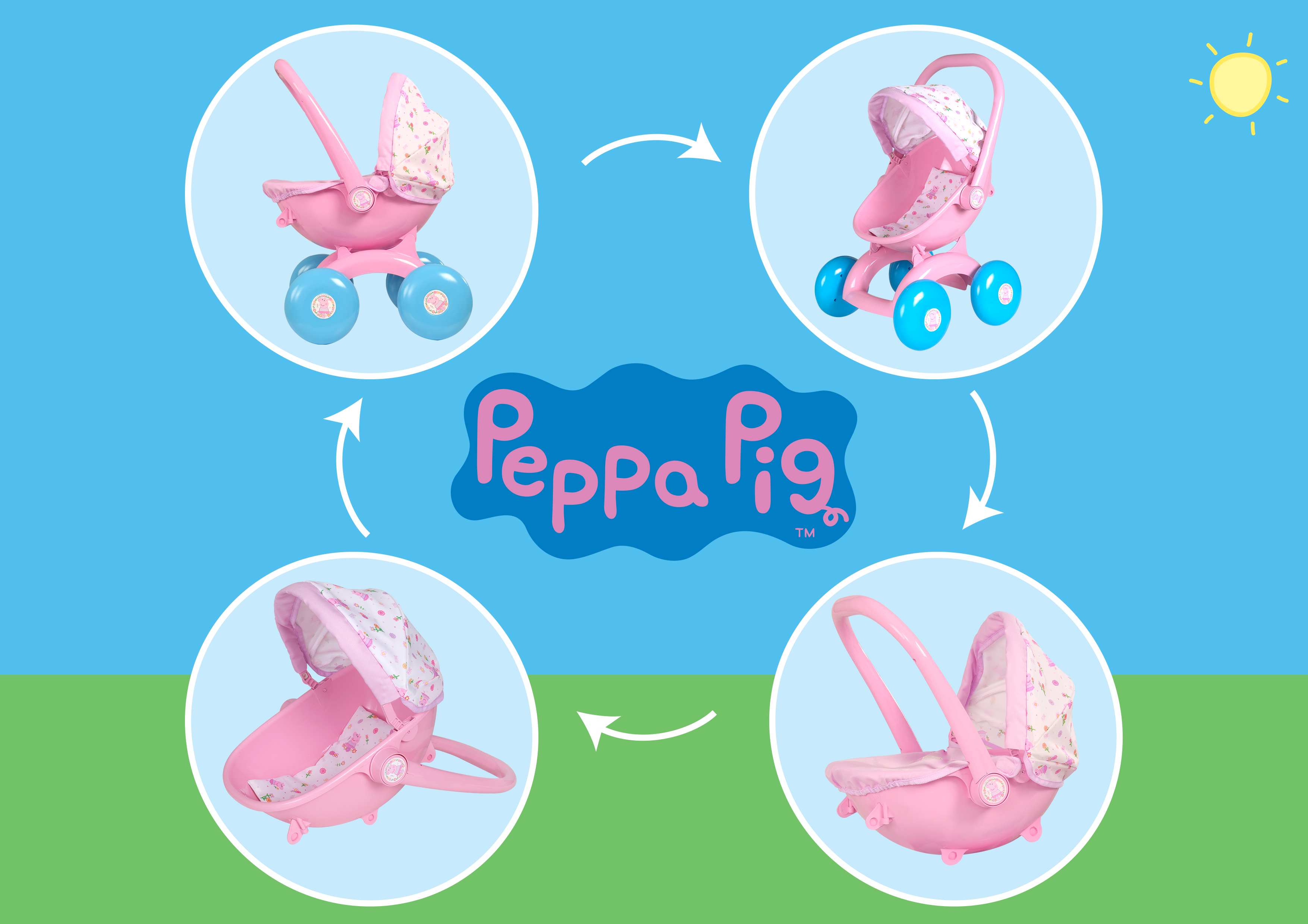 peppa pig 3 in 1 my first pram