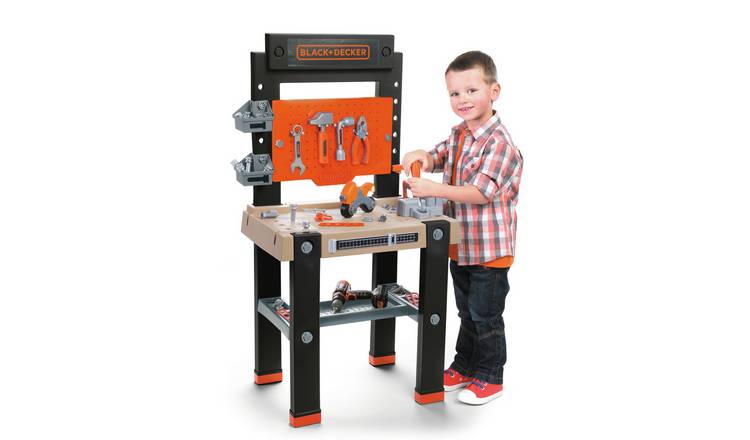 Smoby Black and Decker Kids Builder Workbench Pretend Play Toy Workbench  with Tools