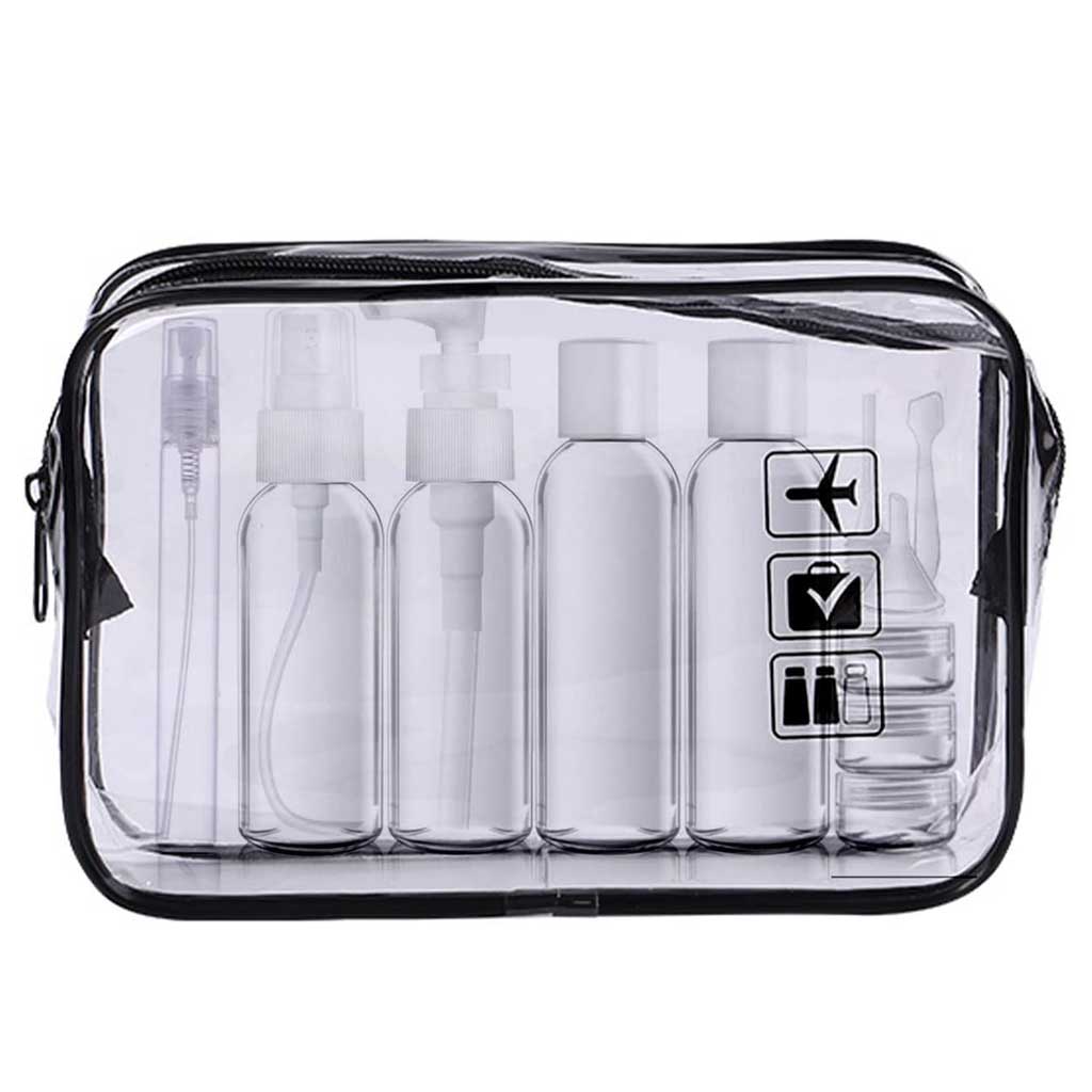 We love this 11 piece travel set with its own airport security liquid bag. 