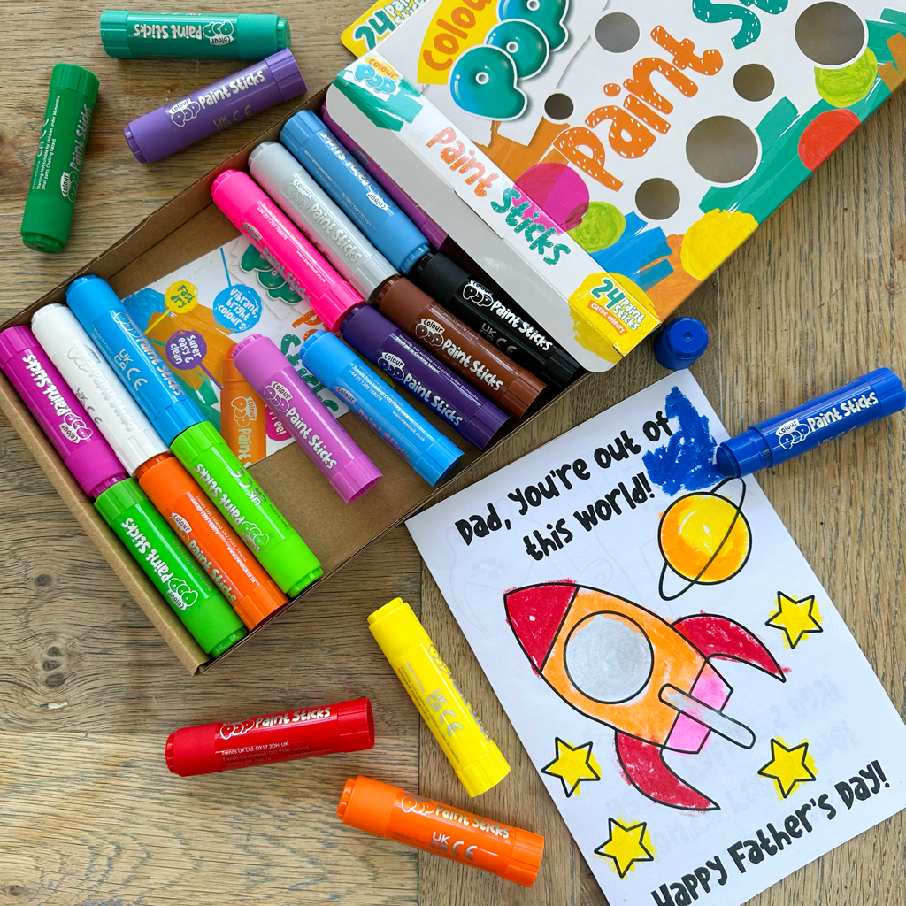 Free Downloadable Paint Pop Paint Sticks Father's Day Cards