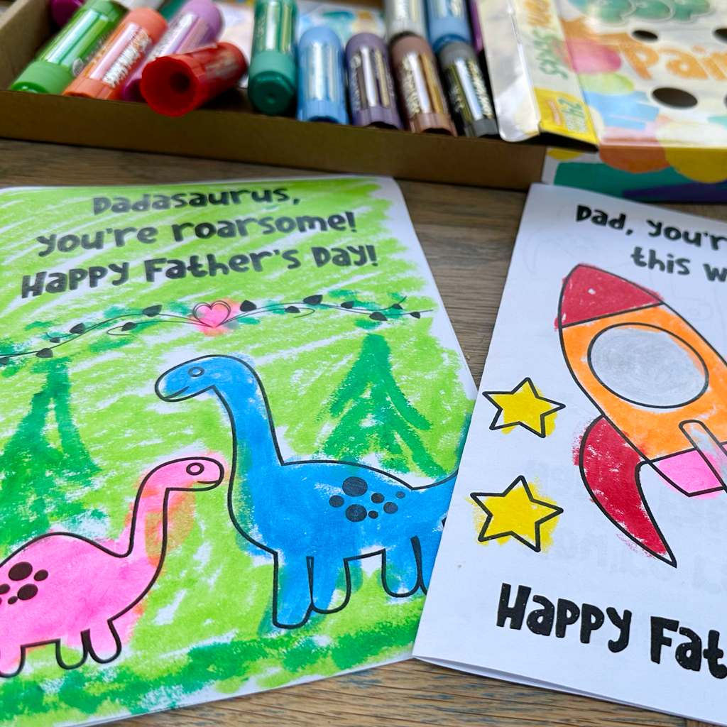 Free Downloadable Paint Pop Paint Sticks Father's Day Cards