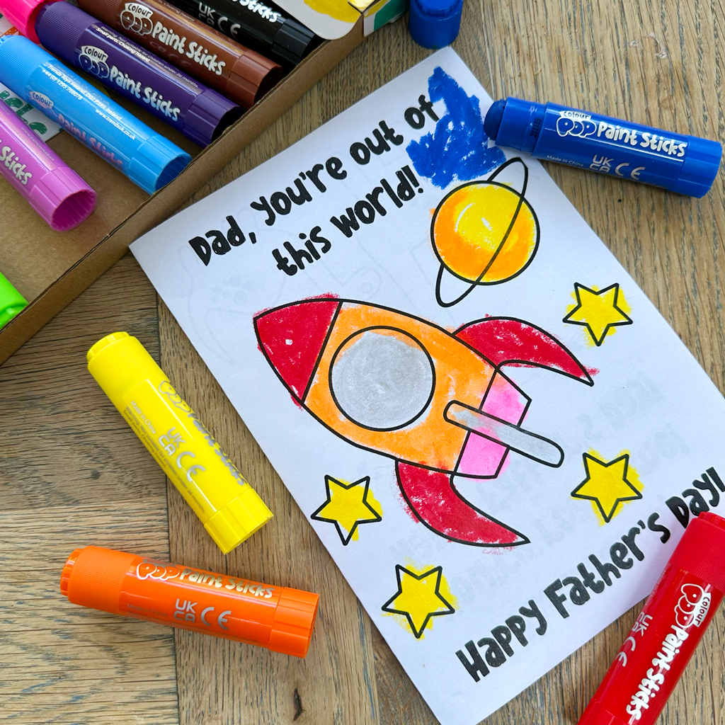 Free Downloadable Paint Pop Paint Sticks Father's Day Cards