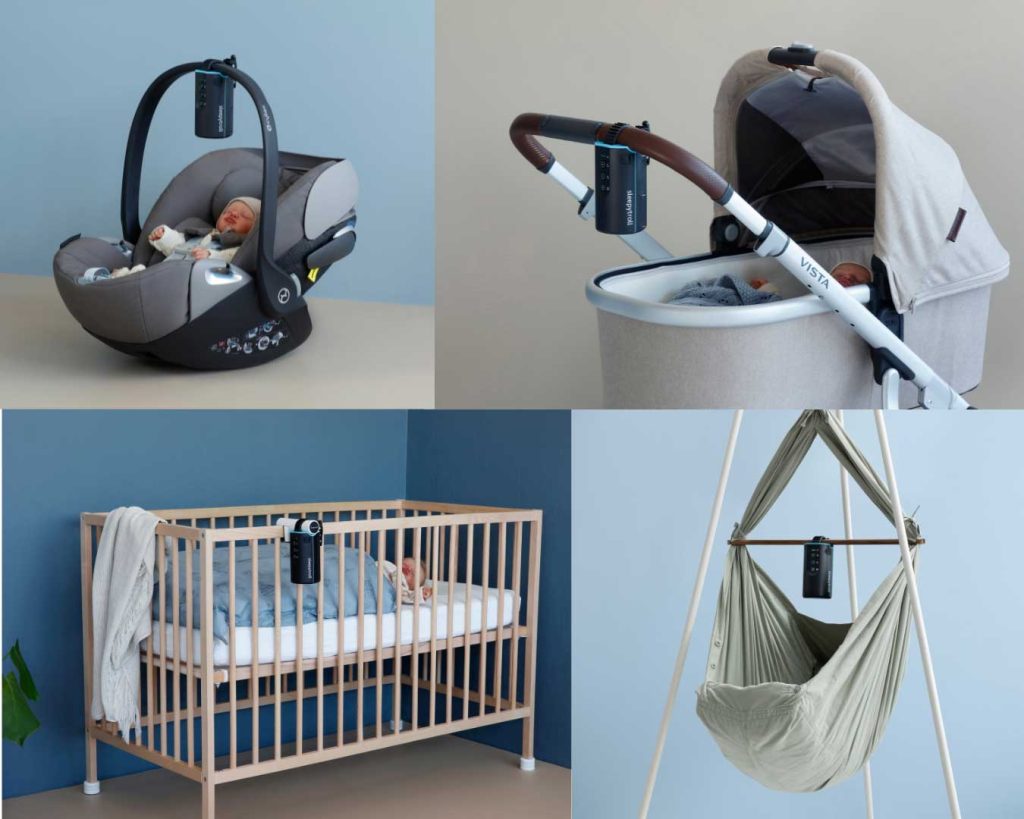 Easlily move the Sleepytroll Baby Rocker between the stroller, cot or as  here a hanging cradle. No extra bracket needed. 🎦@charlottefredborg.  Thanks for, By Sleepytroll