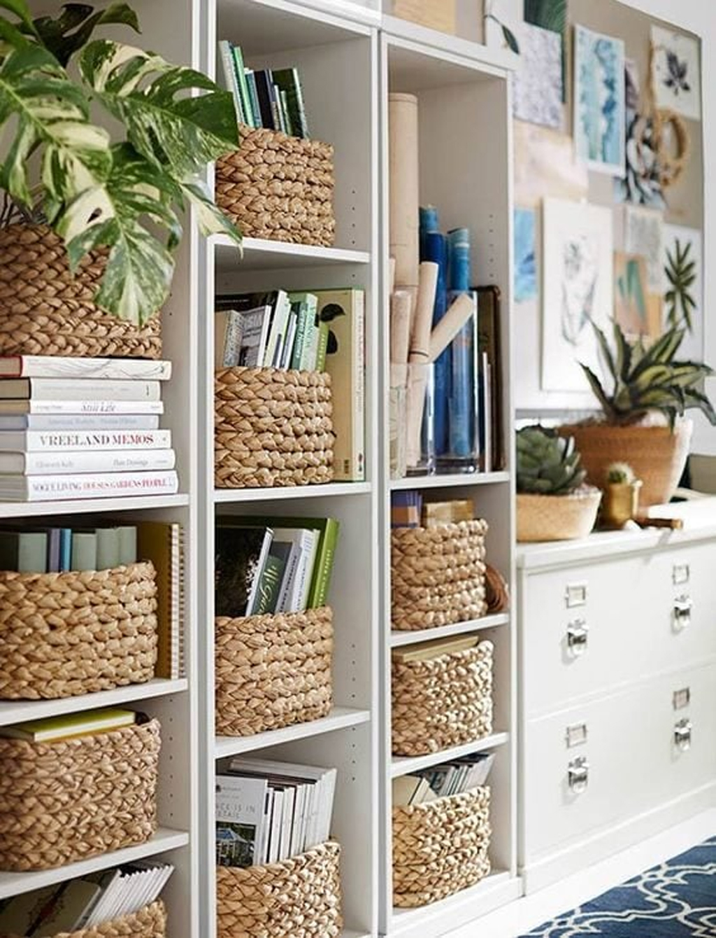 Tips and Decor Ideas For a Home Office Space - choose practical storage solutions.
