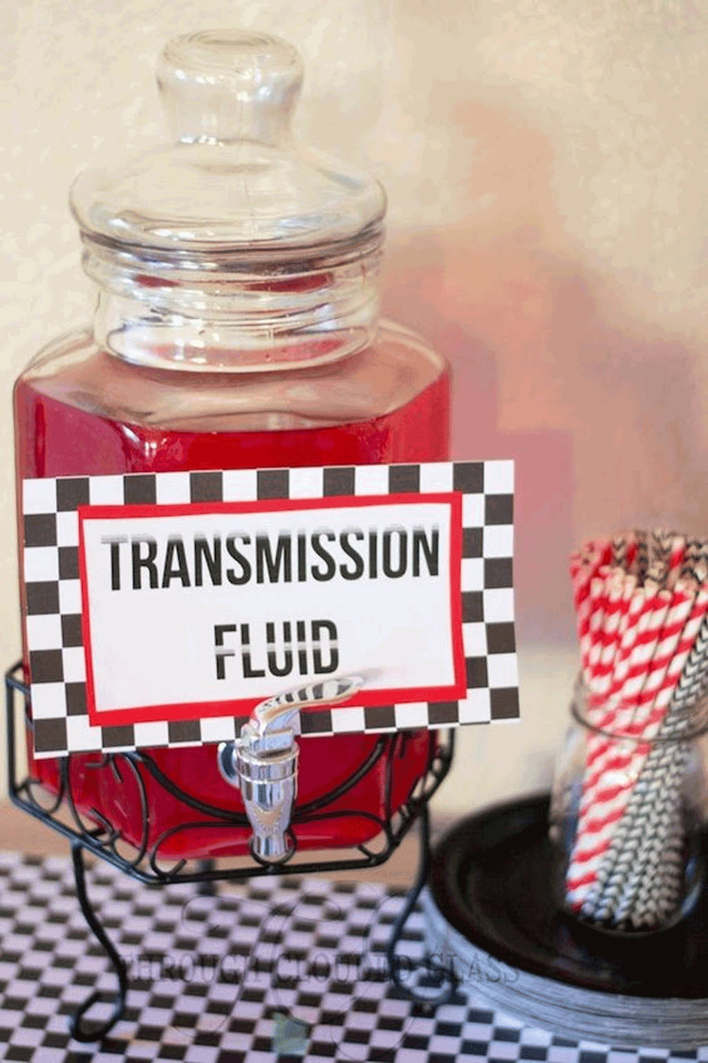 Tips for a T-Racers racing car themed birthday party -  'Transmission Fluid' punch