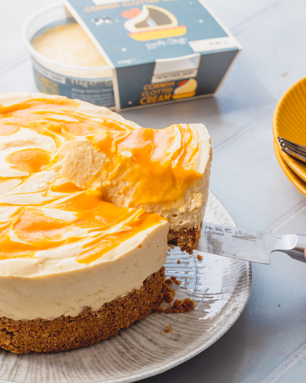 Mango is the perfect partner for cheesecake. No bake mango cheesecake recipe